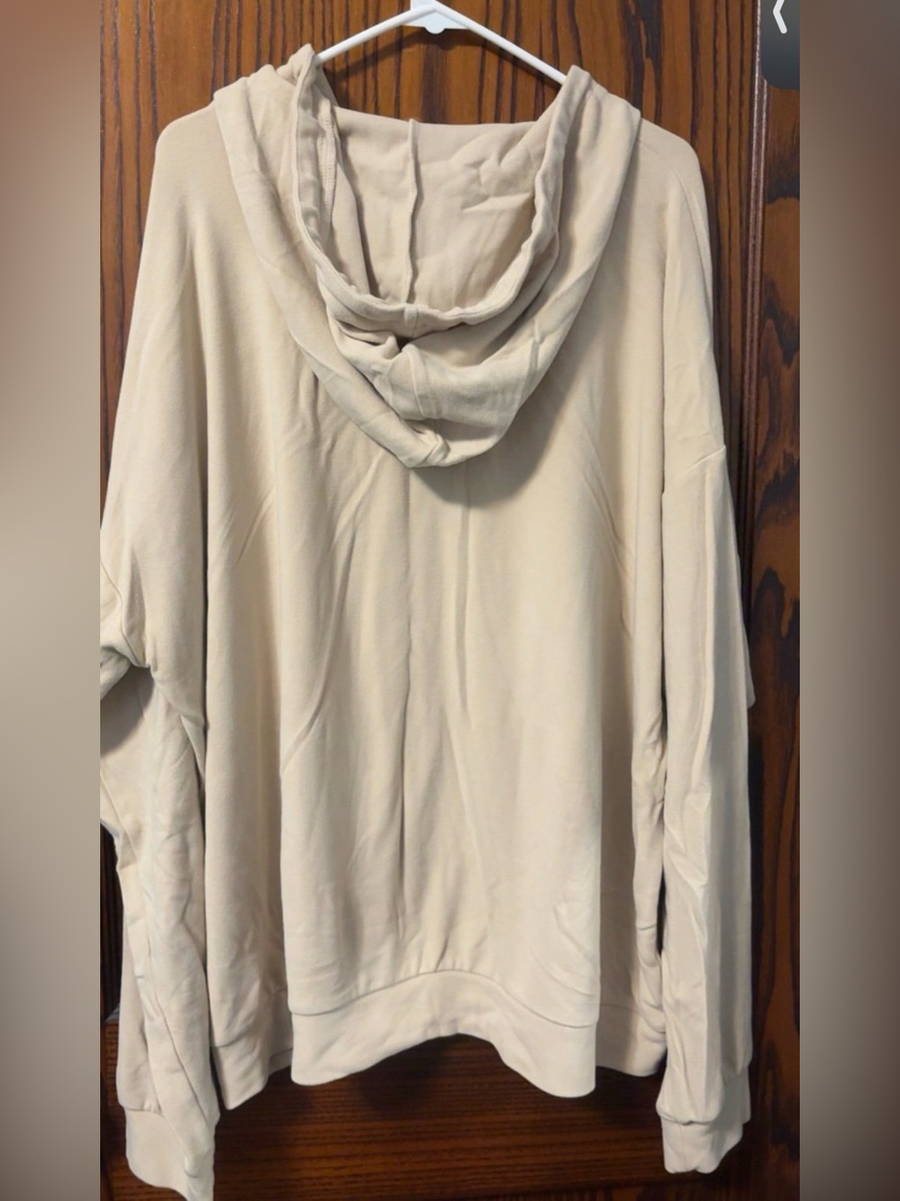 Plus Size Cloud Ten Plush Taupe Hoodie with Drawstring - Picture 4 of 4